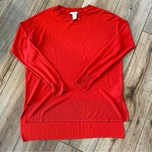 H&M red tunic sweater